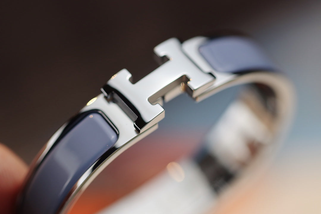 [Clover Jewelry]H BRACELET 12MM BLUE GRAY
