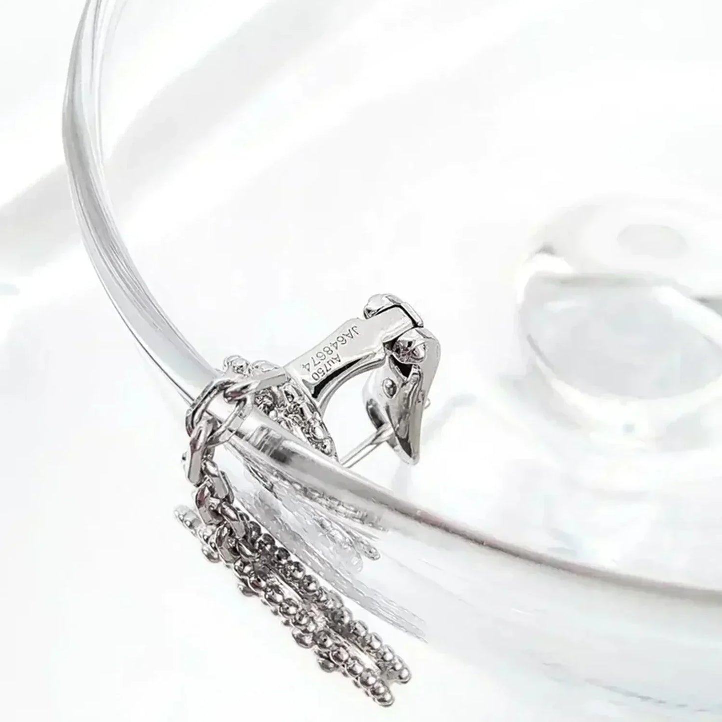 [Clover Jewelery]CLOVER 2 MOTIFS  DIAMOND ONYX EARRINGS SILVER