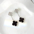 [Clover Jewelry]CLOVER 2 MOTIVE  DIAMANT ONYX OHRRINGE SILBER