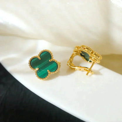 [Clover Jewelery]CLOVER MEDIUM 1 MOTIFS MALACHITE  EARRINGS