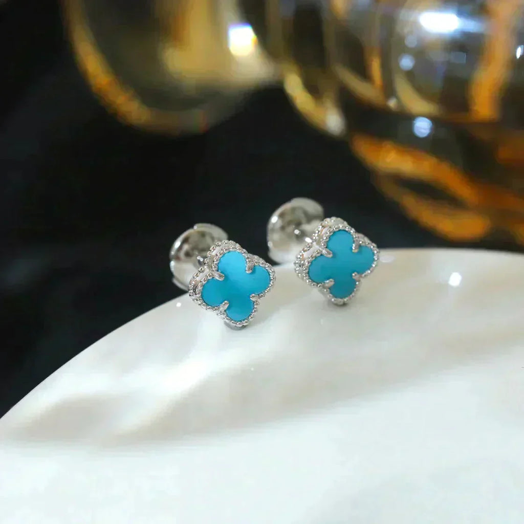 [Clover Jewelry]クローバーミニ 9.5MM オニキス スタッドピアス シルバー