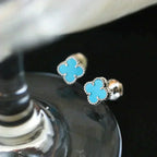 [Clover Jewelry]クローバーミニ 9.5MM オニキス スタッドピアス シルバー
