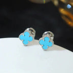 [Clover Jewelry]クローバーミニ 9.5MM オニキス スタッドピアス シルバー