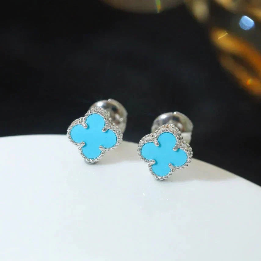 [Clover Jewelry]CLOVER MINI 9.5MM ONYX STECKER OHRRINGE SILBER