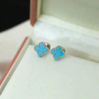 [Clover Jewelry]クローバーミニ 9.5MM オニキス スタッドピアス シルバー