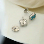 [Clover Jewelry]クローバーミニ 9.5MM オニキス スタッドピアス シルバー