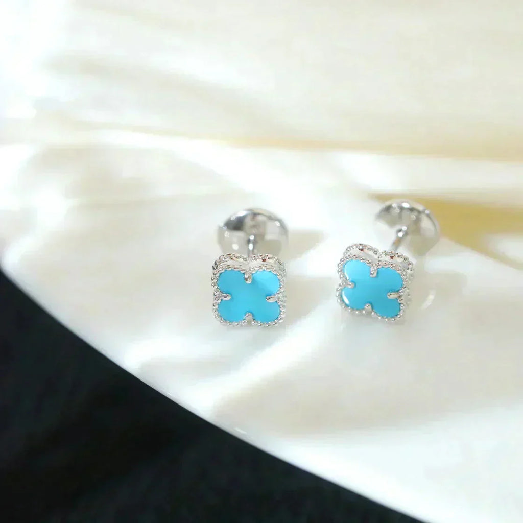 [Clover Jewelry]クローバーミニ 9.5MM オニキス スタッドピアス シルバー