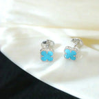 [Clover Jewelry]クローバーミニ 9.5MM オニキス スタッドピアス シルバー