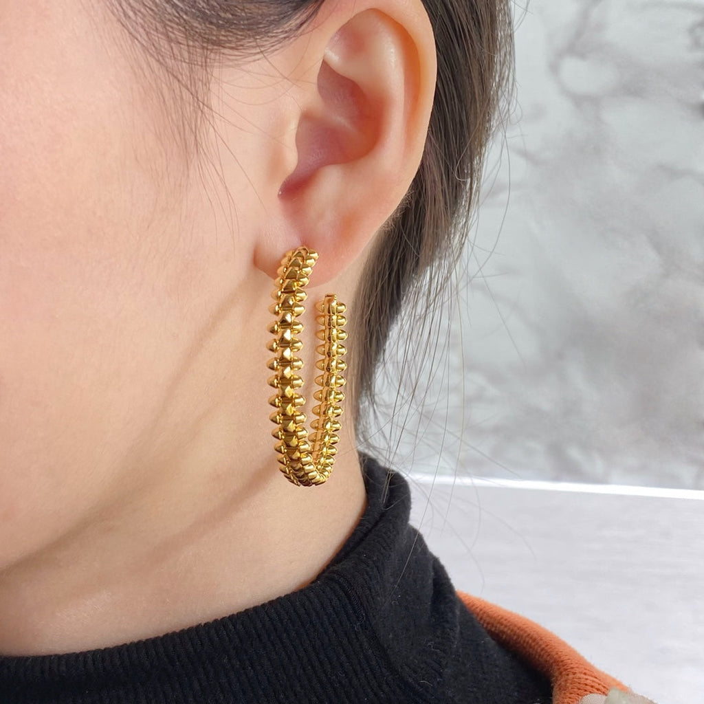 [クローバージュエリー]クラッシュラージフープピアス
