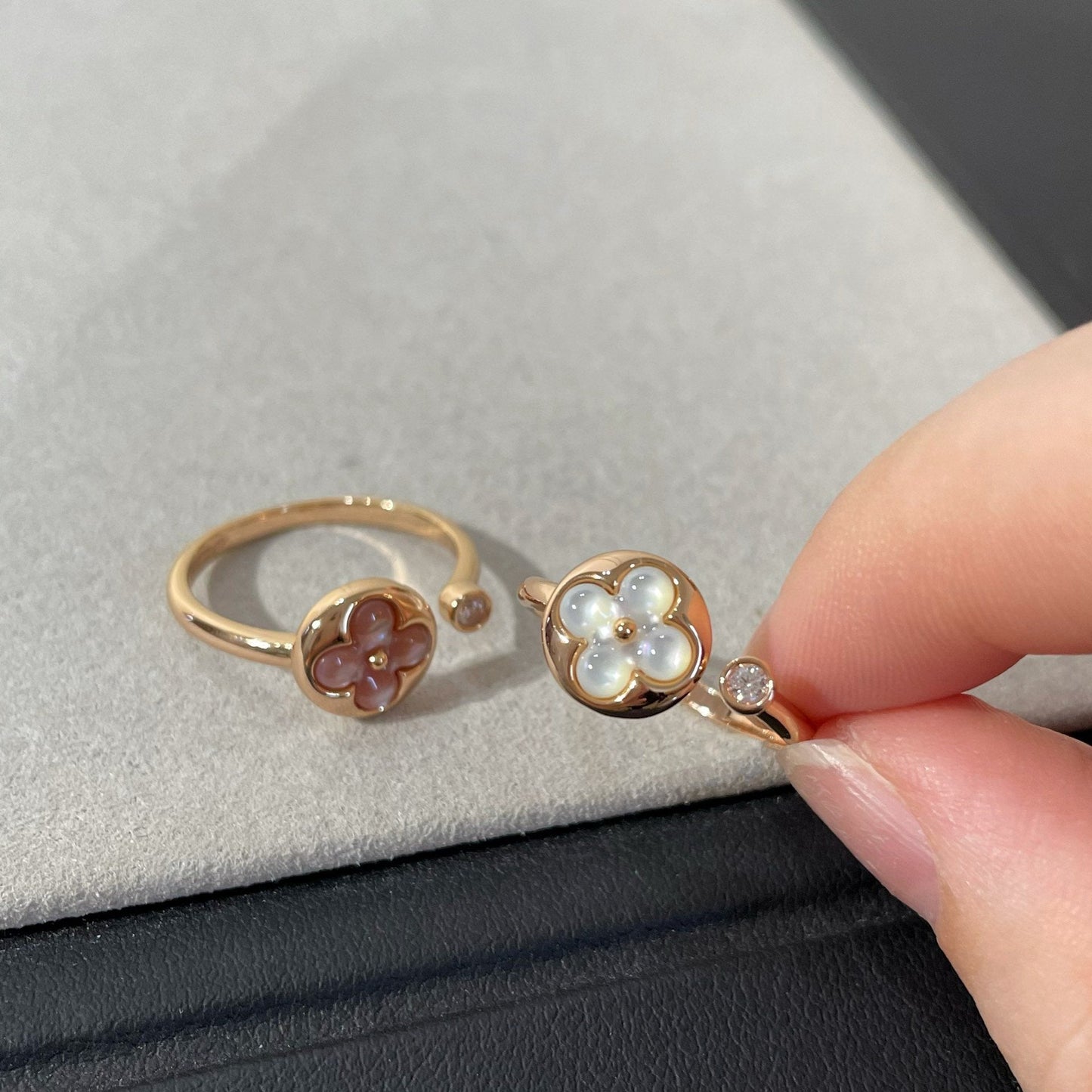 [Clover Jewellery]SUN 1 DIAMOND PINK MOP RING