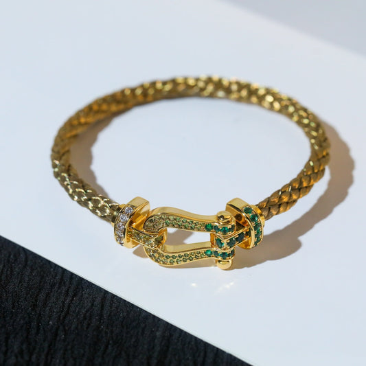 [Clover Jewelery]FORCE 10 GOLD GREEN DIAMOND PAVED