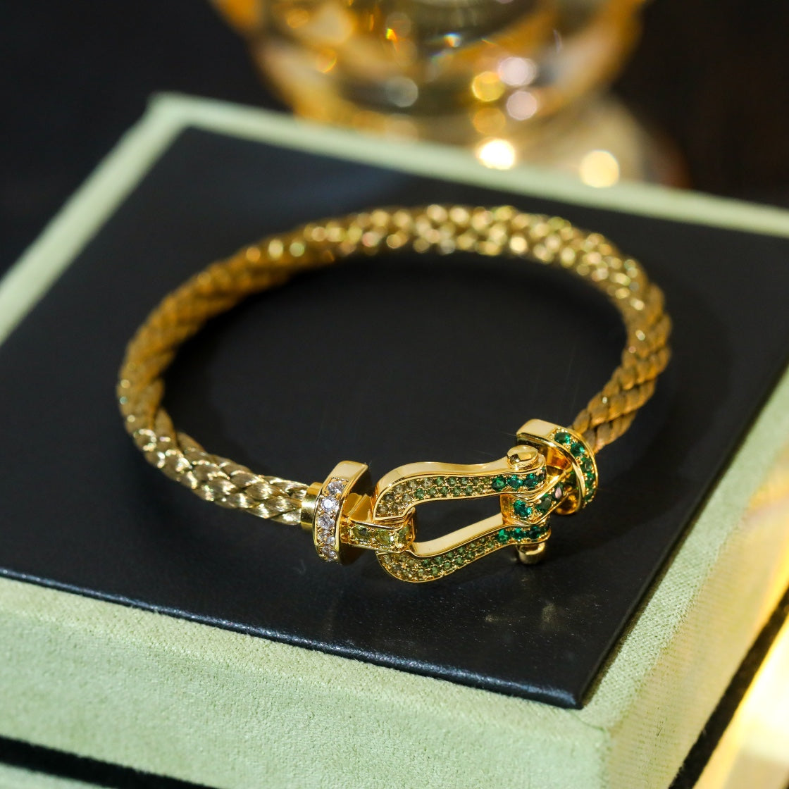 [Clover Jewelry]FORCE 10 GOLD GREEN DIAMOND PAVED