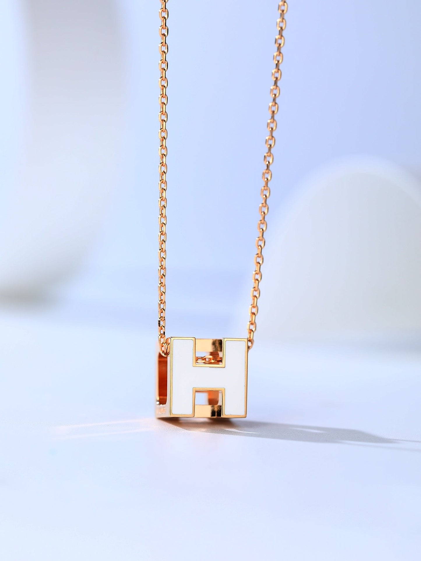 [Clover Jewelery]H CAGE PINK GOLD NECKLACE