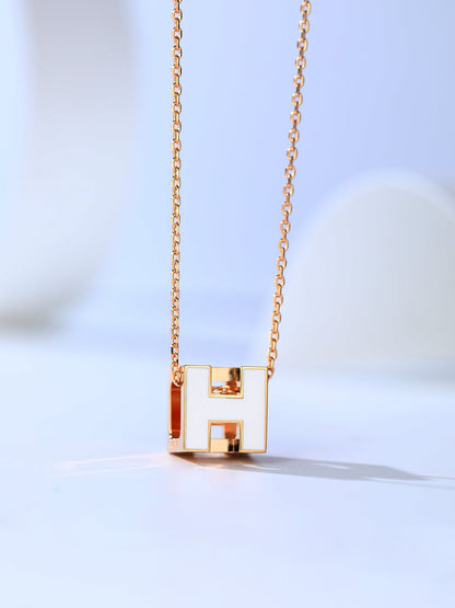 [Clover Jewelery]H CAGE PINK GOLD NECKLACE