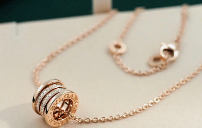 [Clover Jewelery]ZERO 1 PINK GOLD DIAMOND NECKLACE