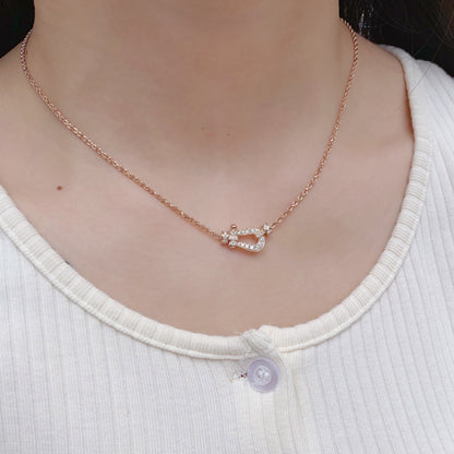 [Clover Jewelery]FORCE 10 PINK GOLD DIAMOND NECKLACE