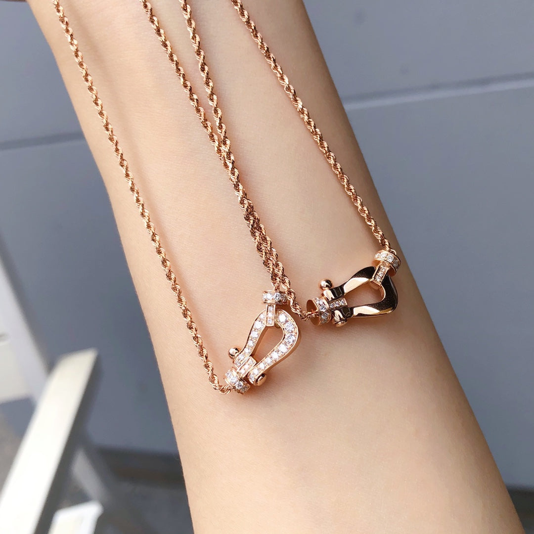 [Clover Jewelery]FORCE 10 PINK GOLD DIAMOND NECKLACE