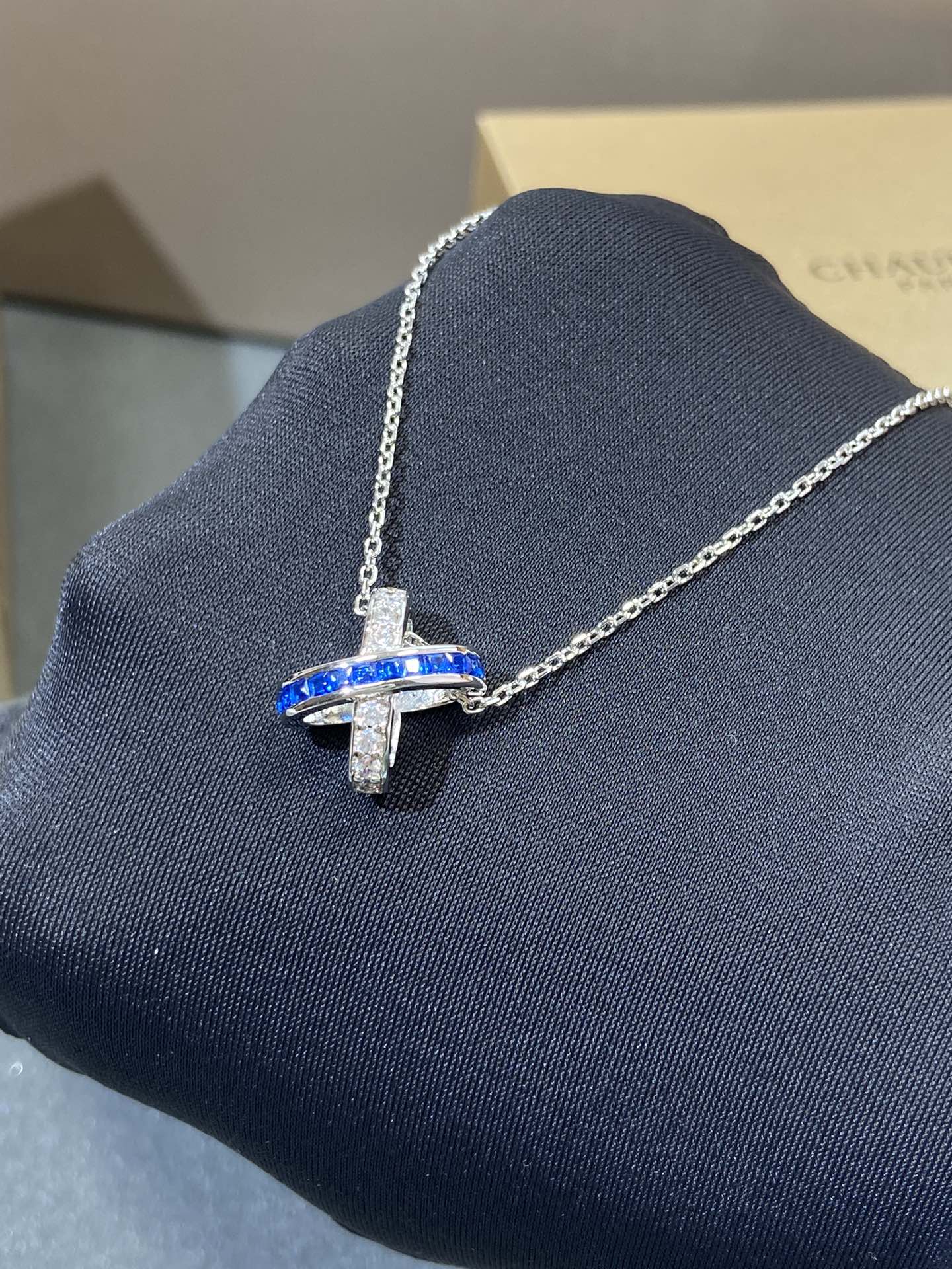 [Clover Jewelry]LIENS DIAMOND SILVER NECKLACE