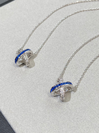 [Clover Jewelery]LIENS DIAMOND SILVER NECKLACE