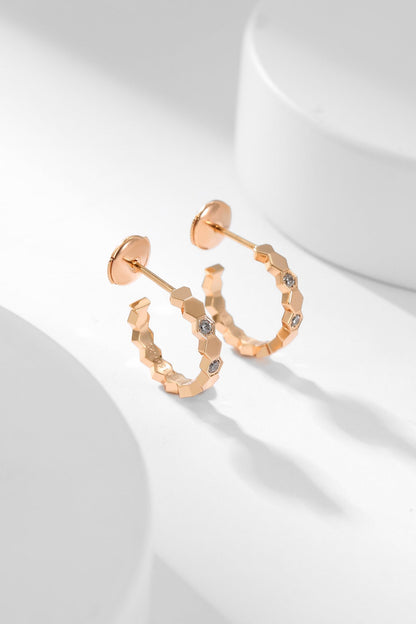 [Clover Jewelery]BEE LOVE DIAMOND HOOP EARRINGS