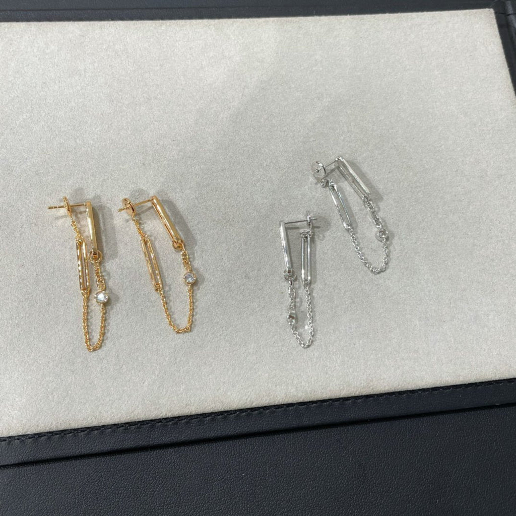 [Clover Jewelry]CHAINE CHAOS DIAMOND DROP OHRRINGE