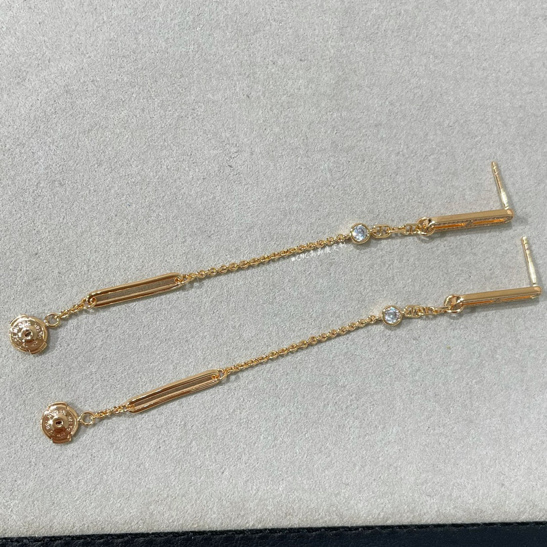 [Clover Jewelry]CHAINE CHAOS DIAMOND DROP EARRINGS