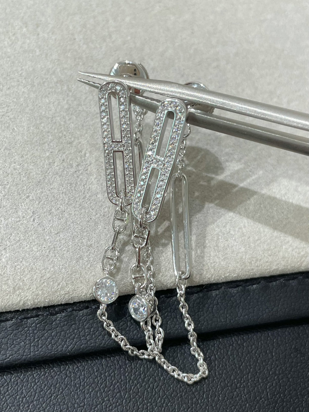 [Clover Jewelry]CHAINE CHAOS DIAMOND DROP OHRRINGE