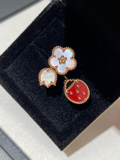 [Clover Jewelery]LUCKY 3 MOTIF ROSE GOLD RING