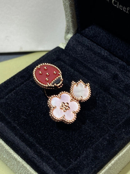 [Clover Jewelery]LUCKY 3 MOTIF ROSE GOLD RING