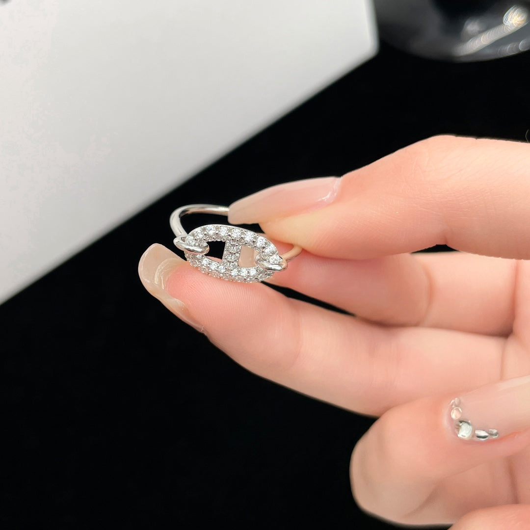 [Clover Jewelery]RONDE SMALL SILVER DIAMOND RING