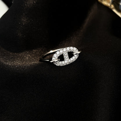 [Clover Jewelery]RONDE SMALL SILVER DIAMOND RING