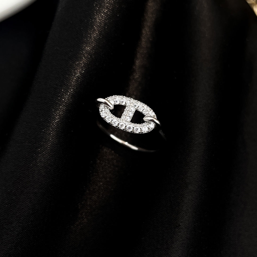 [Clover Jewelery]RONDE SMALL SILVER DIAMOND RING