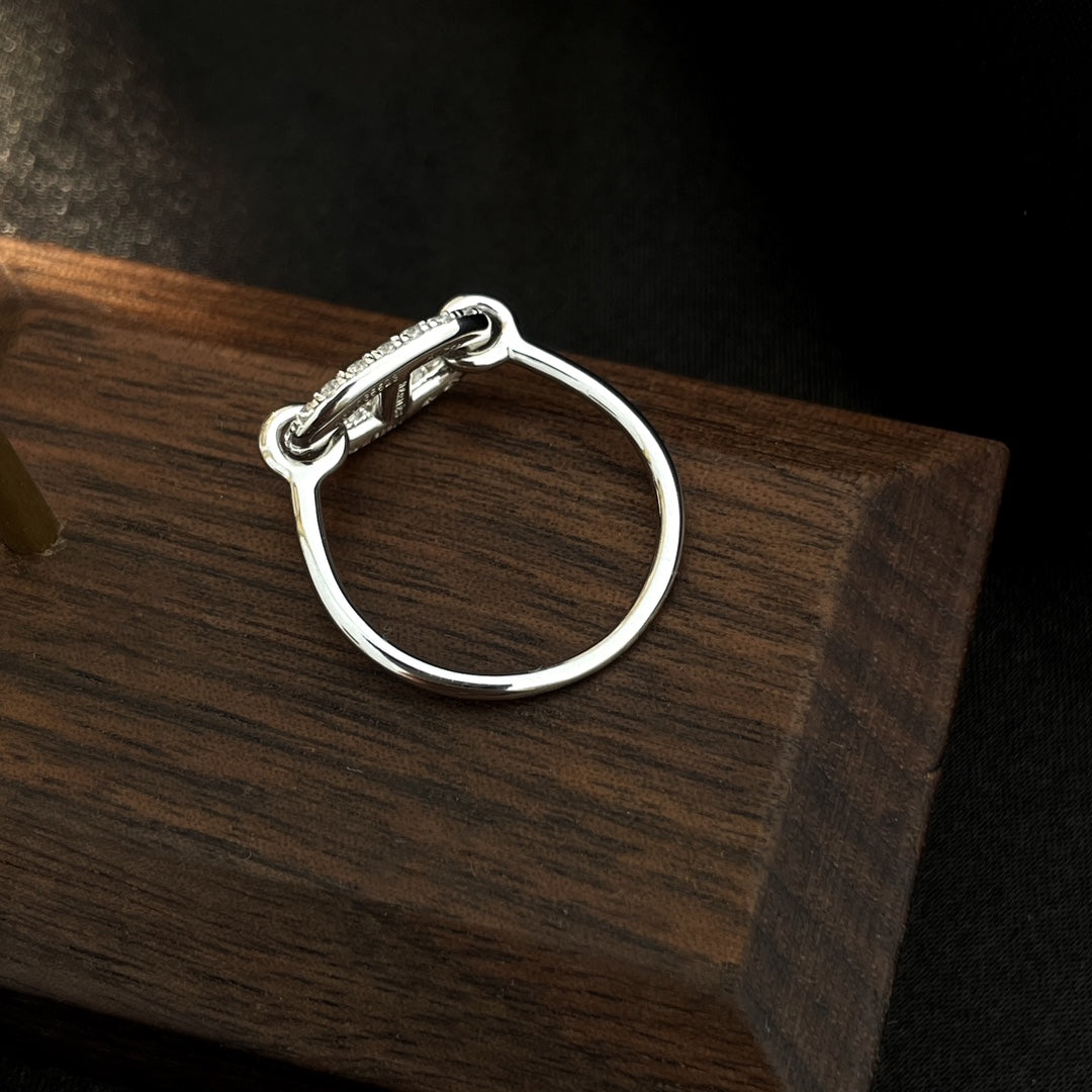 [Clover Jewelery]RONDE SMALL SILVER DIAMOND RING