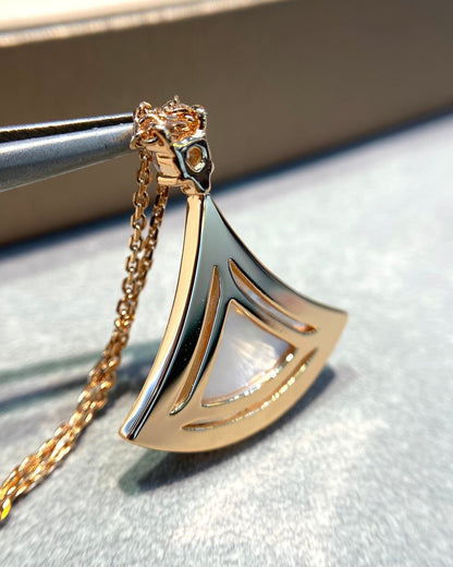 [Clover Jewelery]DREAM MOP DIAMOND PAVED PINK GOLD NECKLACE