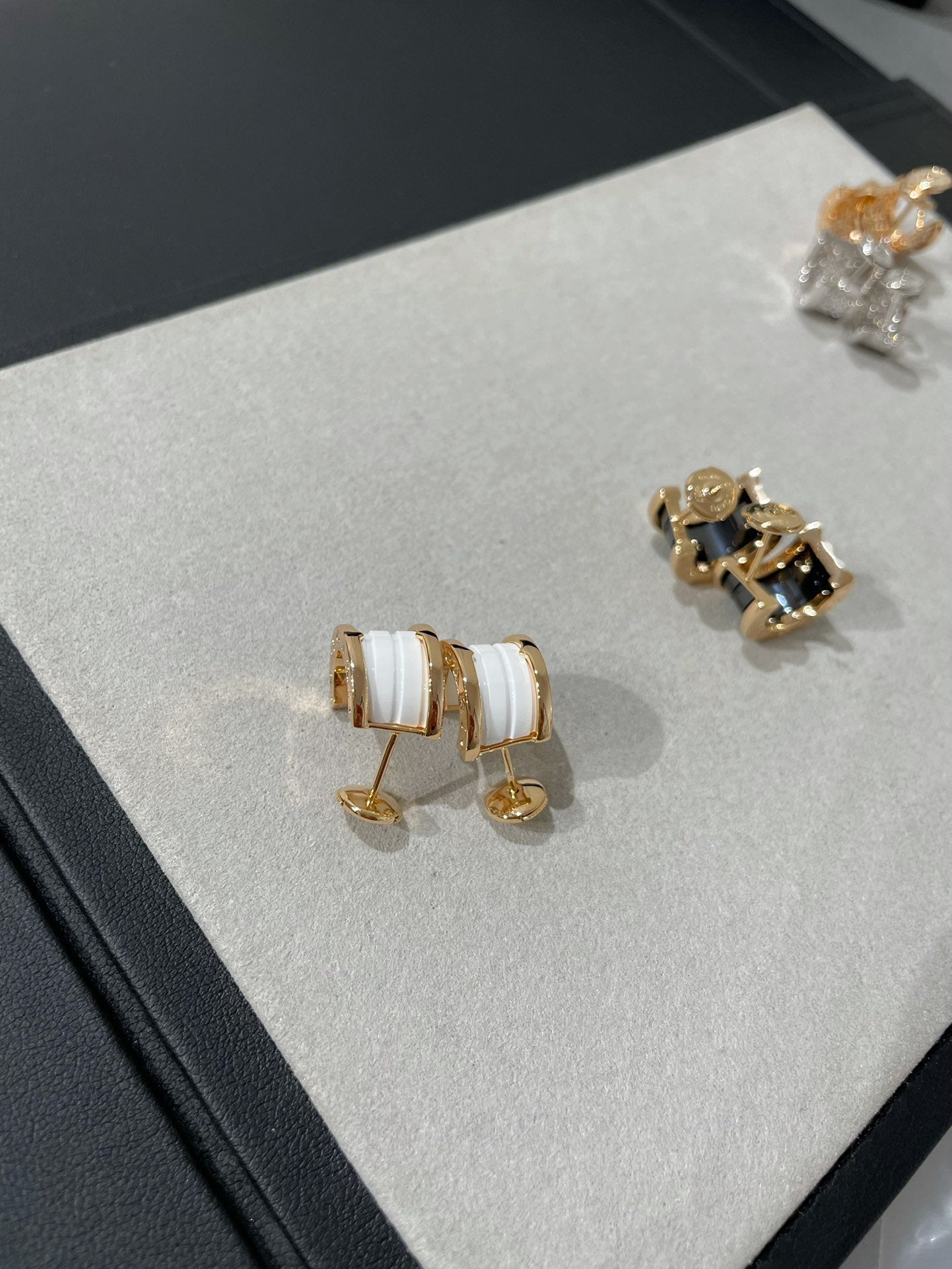 [Clover Jewelry]ZERO 1 PINK GOLD CERAMIC EARRINGS