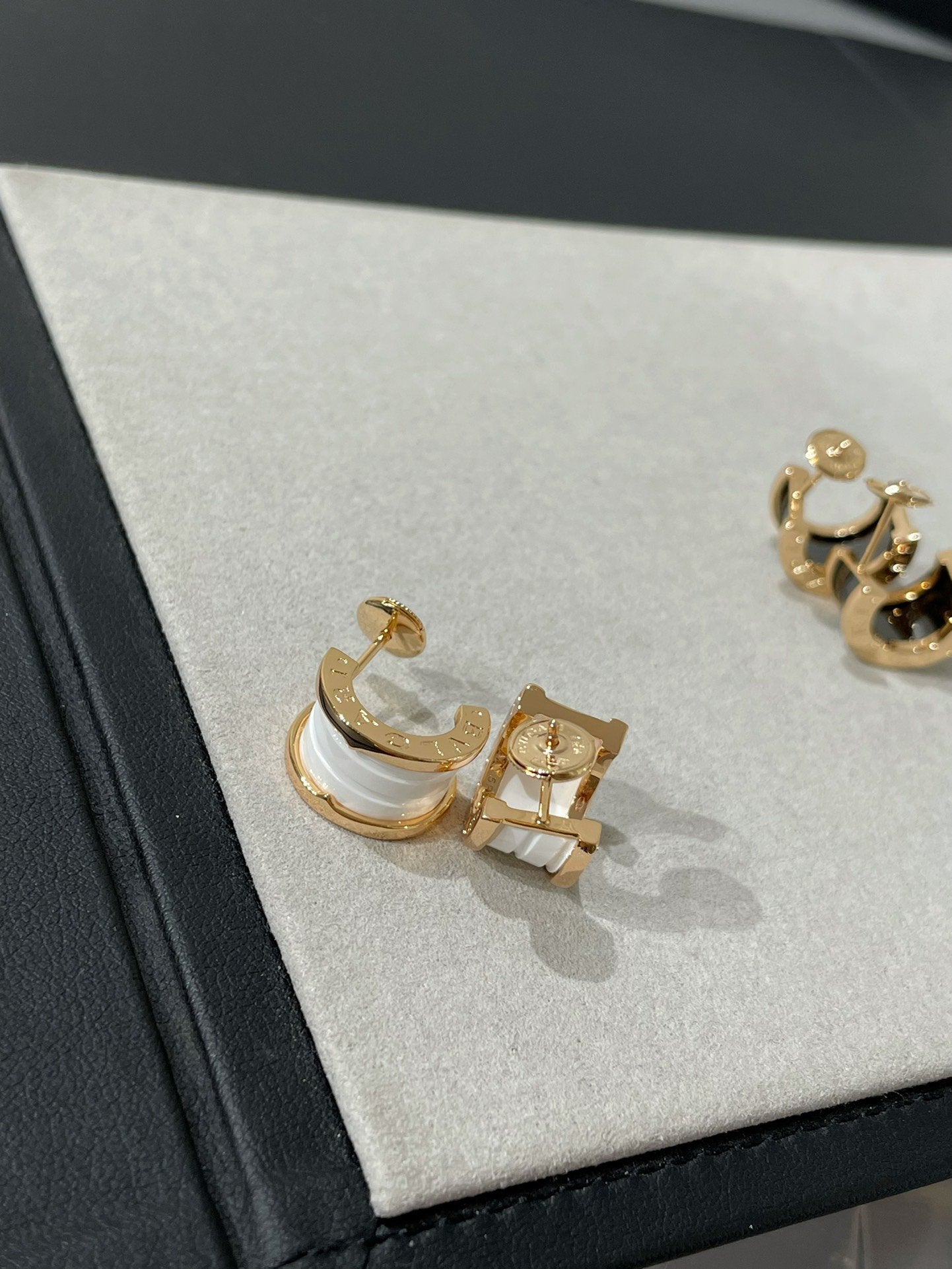 [Clover Jewelry]ZERO 1 PINK GOLD CERAMIC EARRINGS