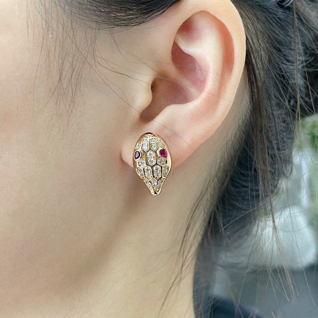 [Clover Jewelry]サーペント ダイヤモンド スタッド ピアス