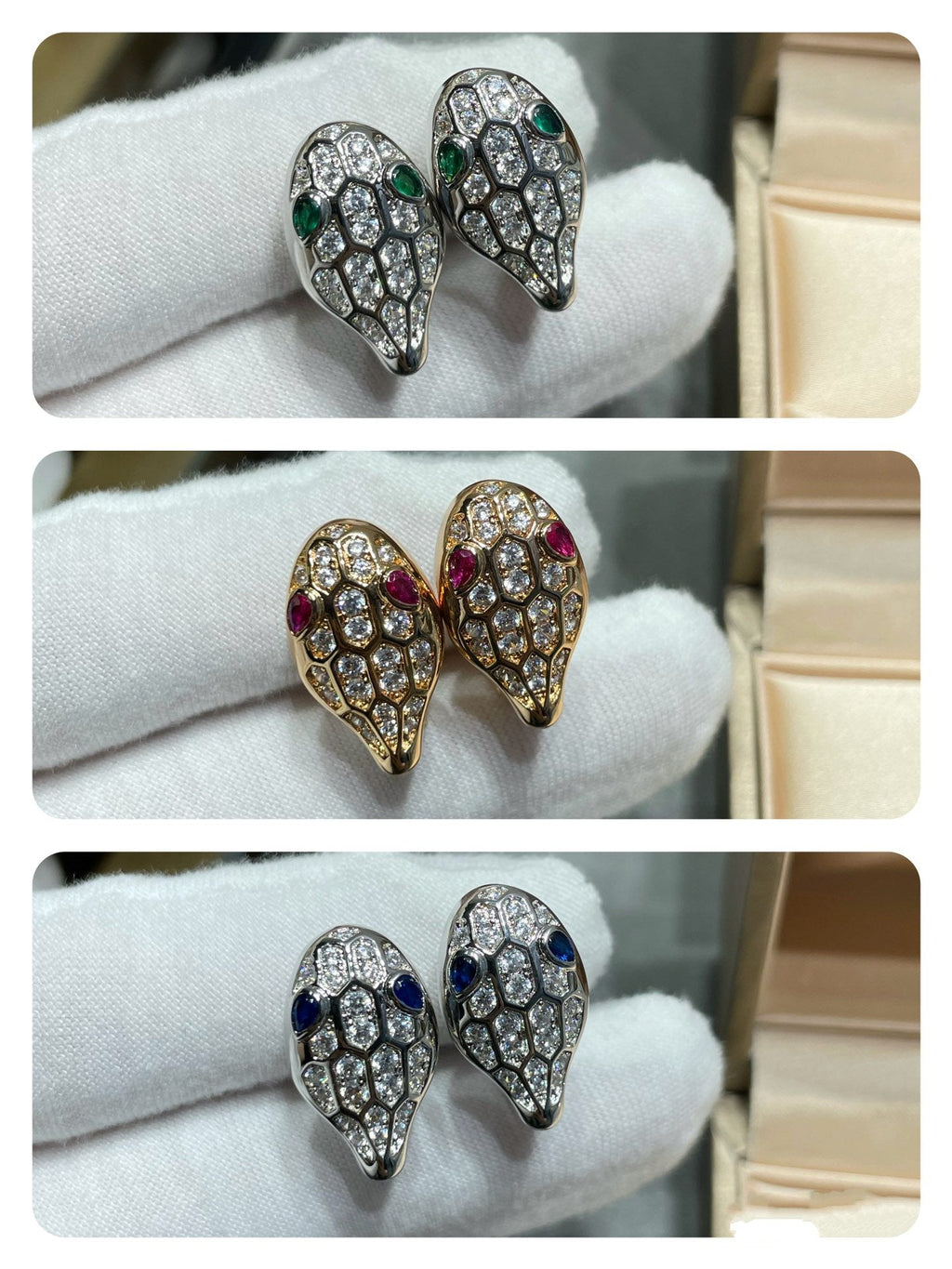 [Clover Jewelry]サーペント ダイヤモンド スタッド ピアス