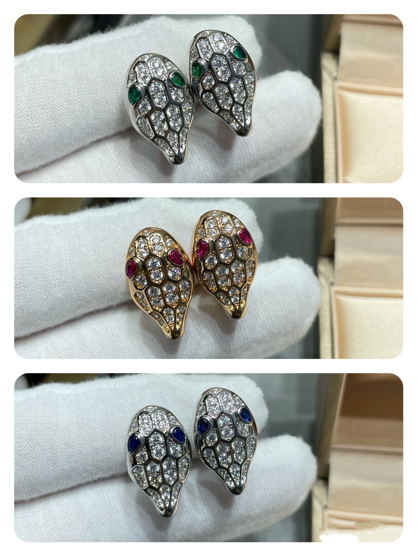 [Clover Jewelry]サーペント ダイヤモンド スタッド ピアス