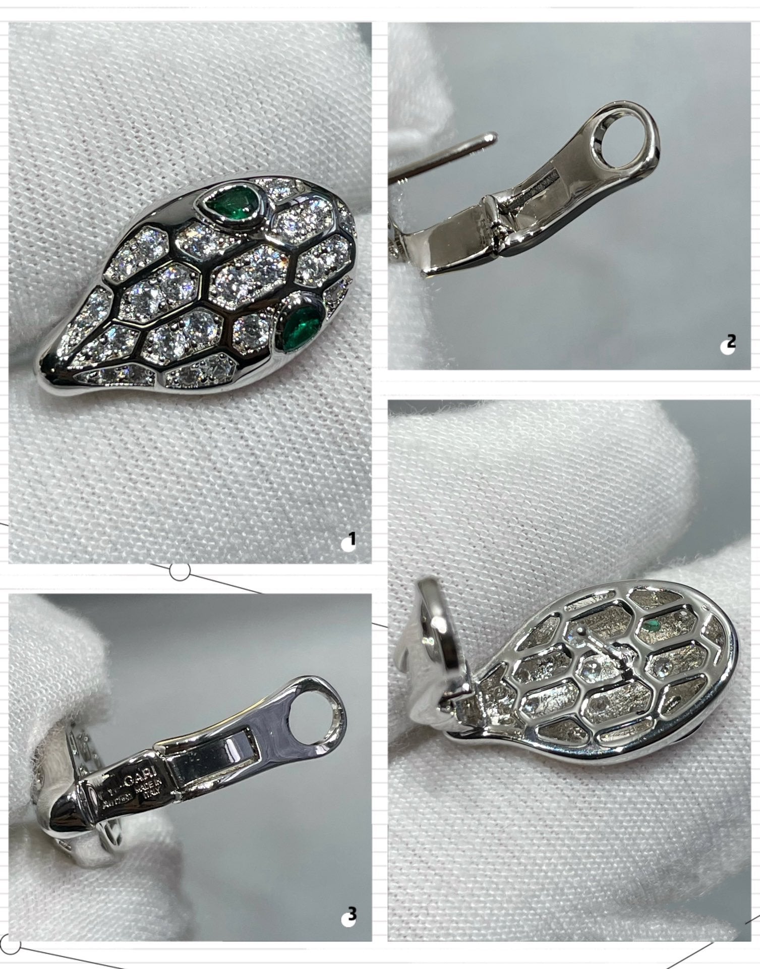 [Clover Jewelry]サーペント ダイヤモンド スタッド ピアス