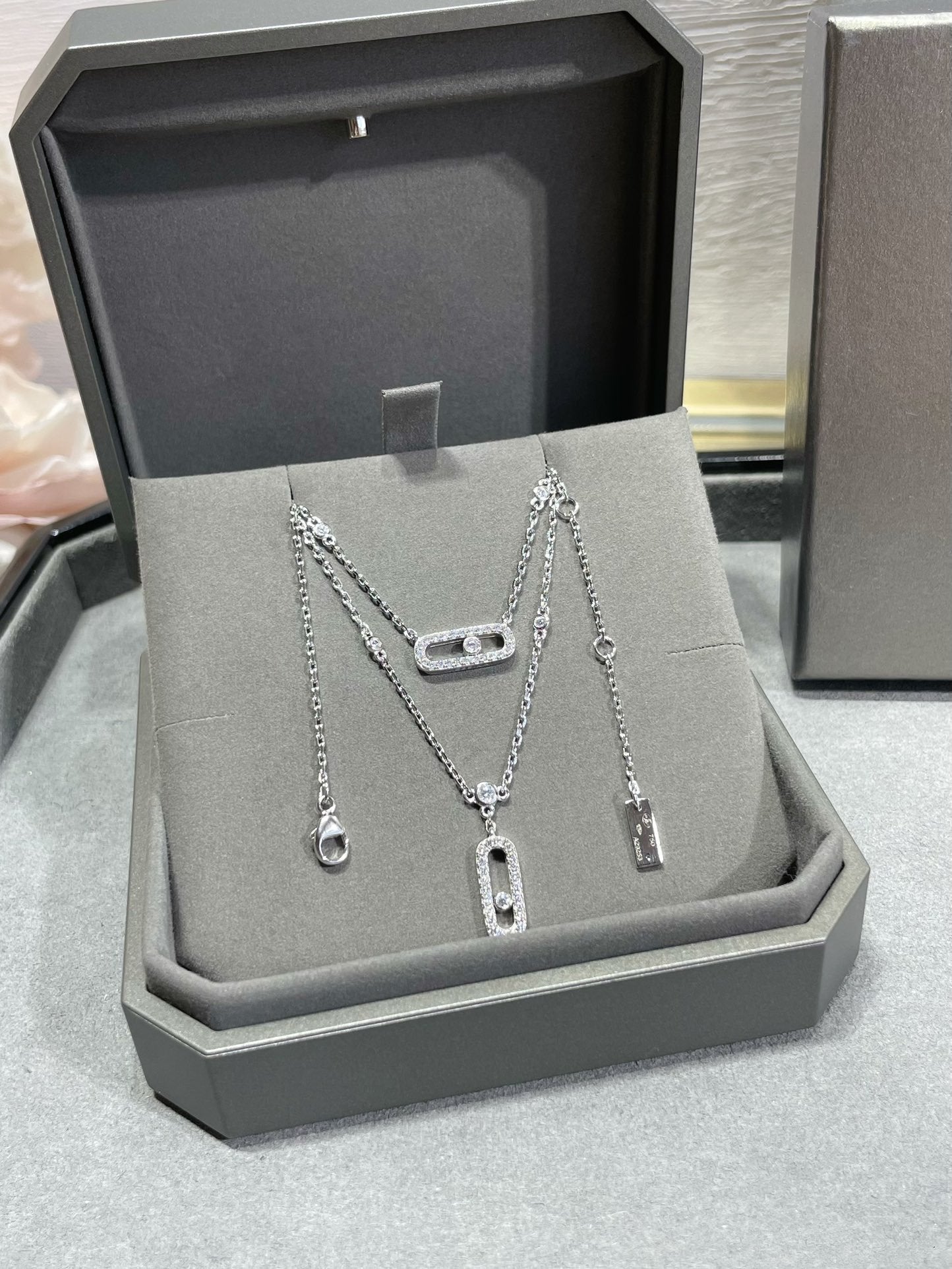 [Clover Jewelry]MOVE 2 ROW DIAMOND NECKLACE