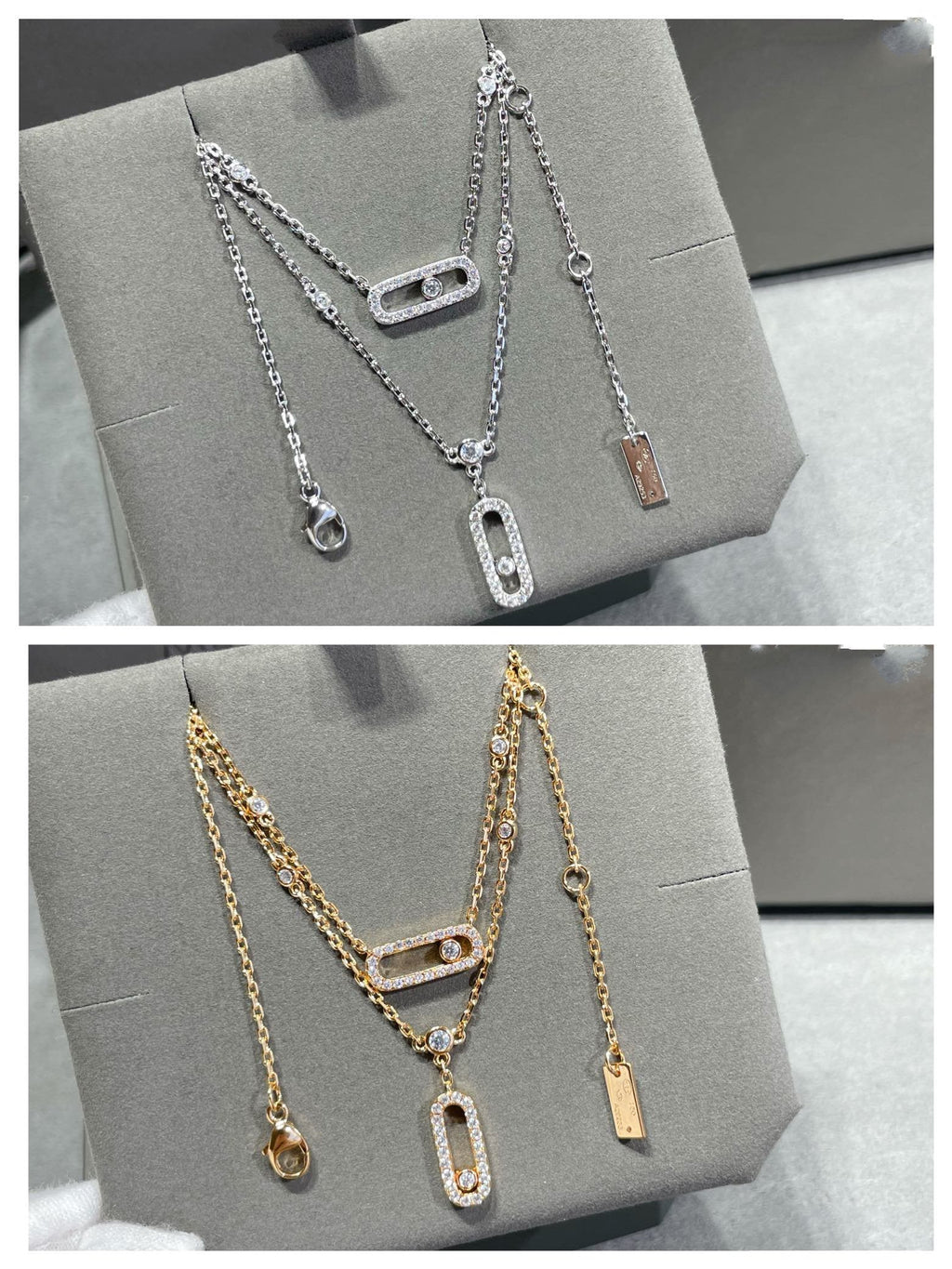 [Clover Jewelry]MOVE 2 ROW DIAMOND NECKLACE