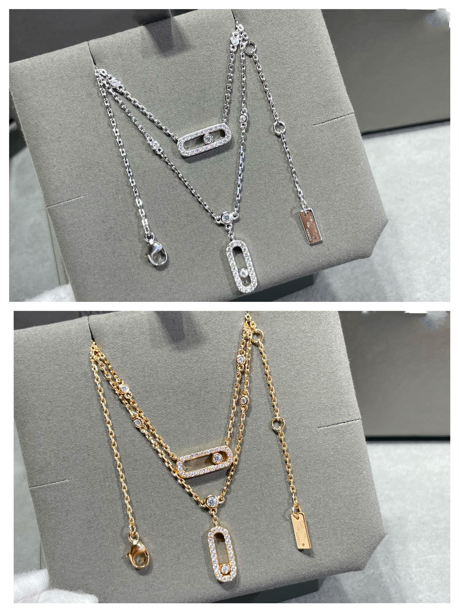[Clover Jewelry]MOVE 2 ROW DIAMOND NECKLACE