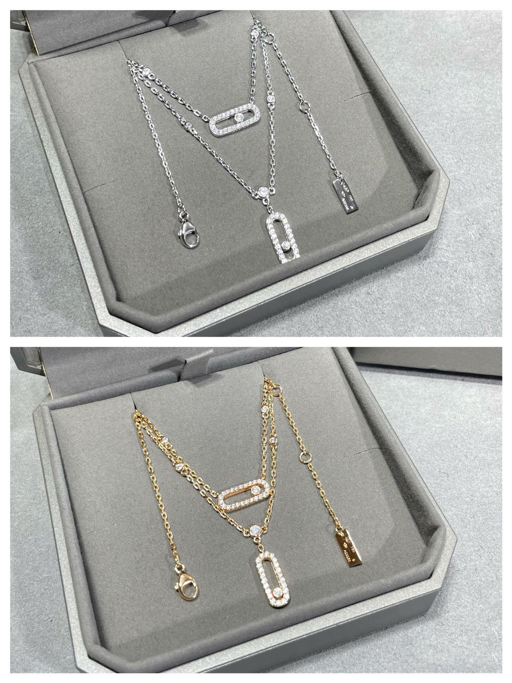 [Clover Jewelry]MOVE 2 ROW DIAMOND NECKLACE