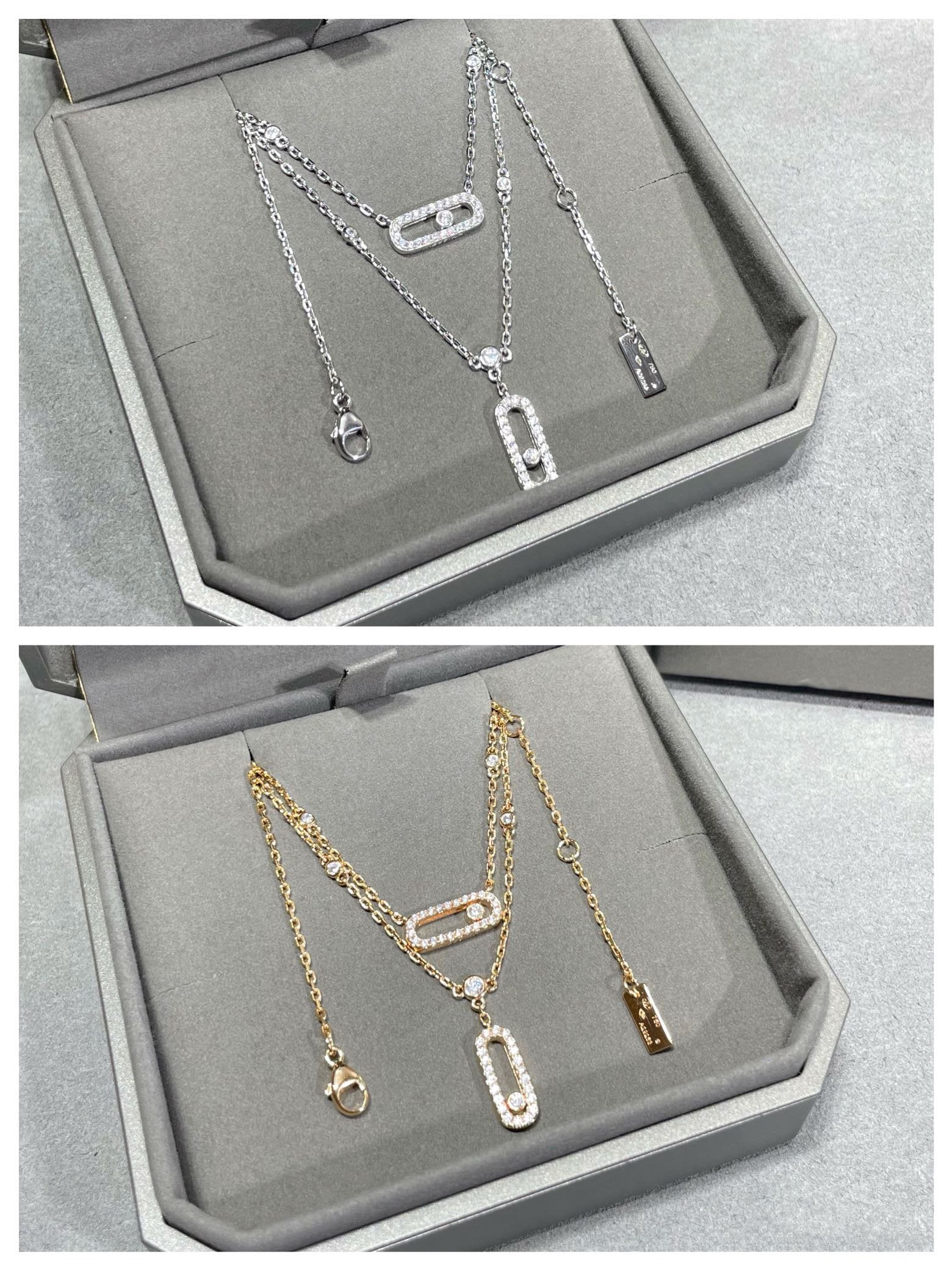 [Clover Jewelry]MOVE 2 ROW DIAMOND NECKLACE