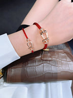 [Clover Jewelry]FORCE 10 HALF DIAMOND PINK GOLD RED CORDERI LARGE AND MEDIUM MODEL