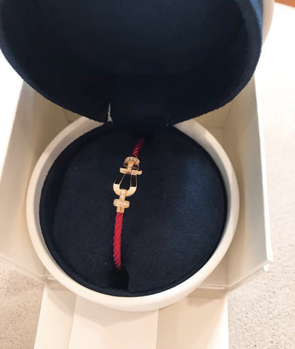 [Clover Jewelery]FORCE 10 HALF DIAMOND PINK GOLD RED CORDERI LARGE AND MEDIUM MODEL