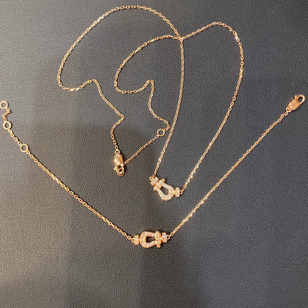 [Clover Jewelery]FORCE 10 DIAMOND PINK GOLD NECKLACE MINI MODEL