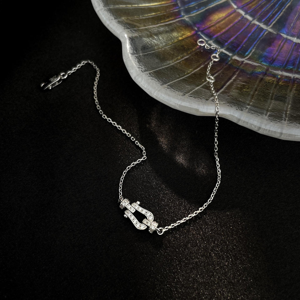 [Clover Jewelry]FORCE 10 FULL DIAMOND BUCKLE CHAIN LINK MINI MODEL