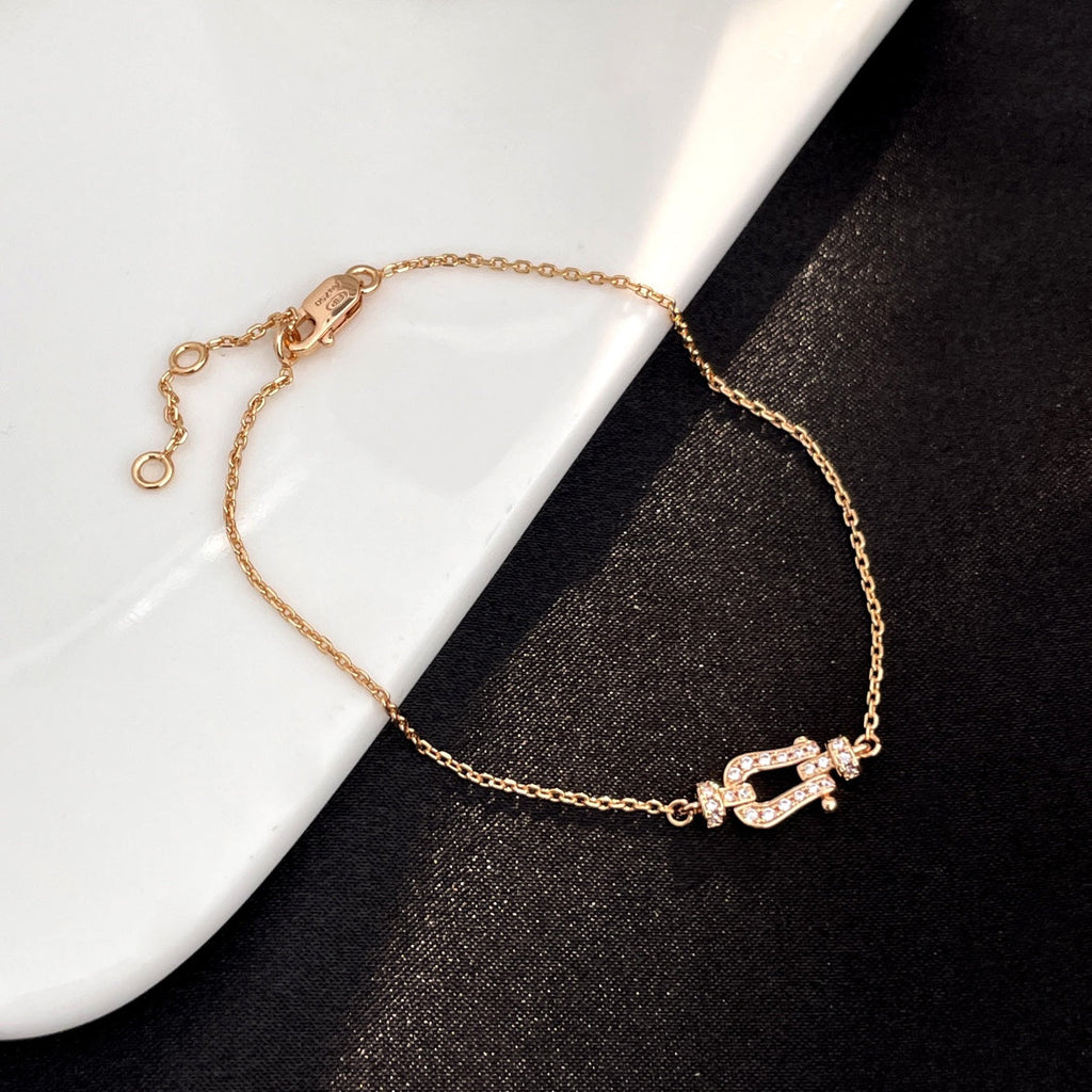 [Clover Jewelry]FORCE 10 FULL DIAMOND BUCKLE CHAIN LINK MINI MODEL